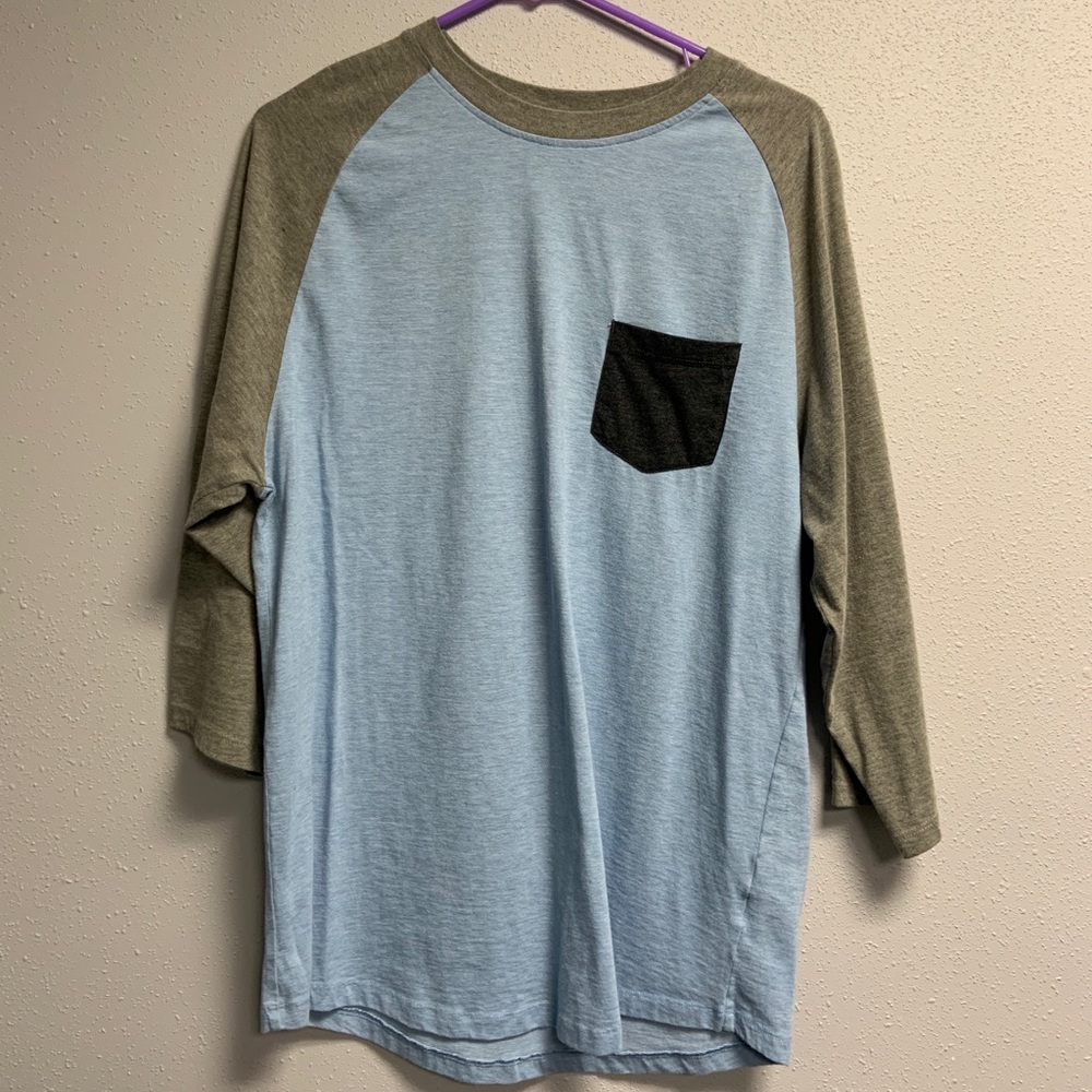 Light Blue baseball pocket tee